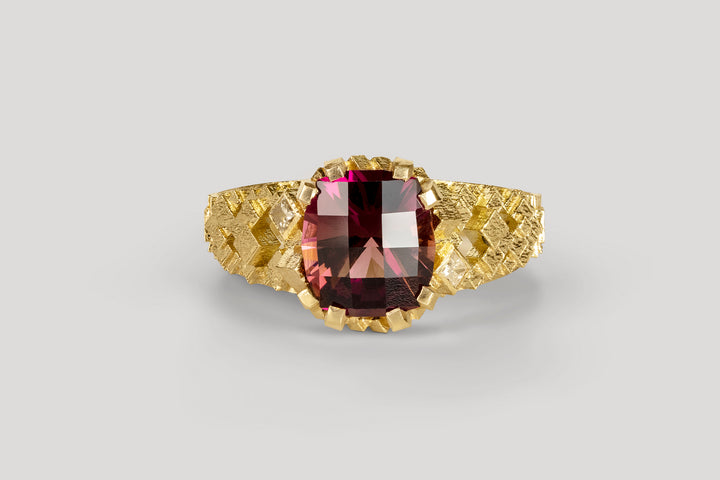 JHW- Mark Nuell Tropical Sunset tourmaline Cube ring