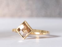 Single square band with 6mm checkerboard rosecut diamond
