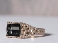 Tapered Cube Ring with Grey Tourmaline