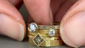 1.5mm Contour ring with 4mm princess cut diamond