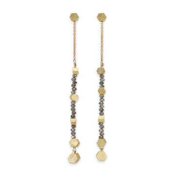 Chain Hex diamond drop earrings