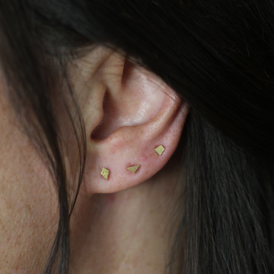 Trapezoid Glint Stud Earring