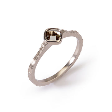 Single Square Band with 4.5mm checkerboard rosecut diamond