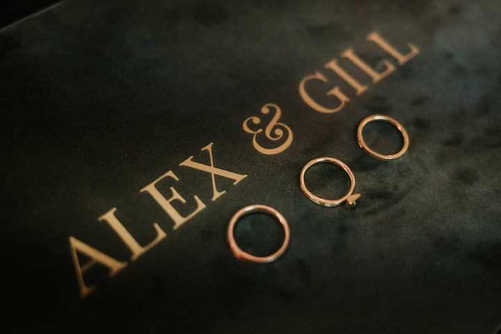 The love story of two creatives and their design-led wedding rings 