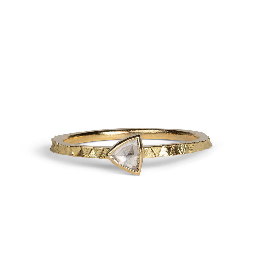 1.5mm Triangle band with 4mm triangular rosecut diamond – Jo Hayes Ward