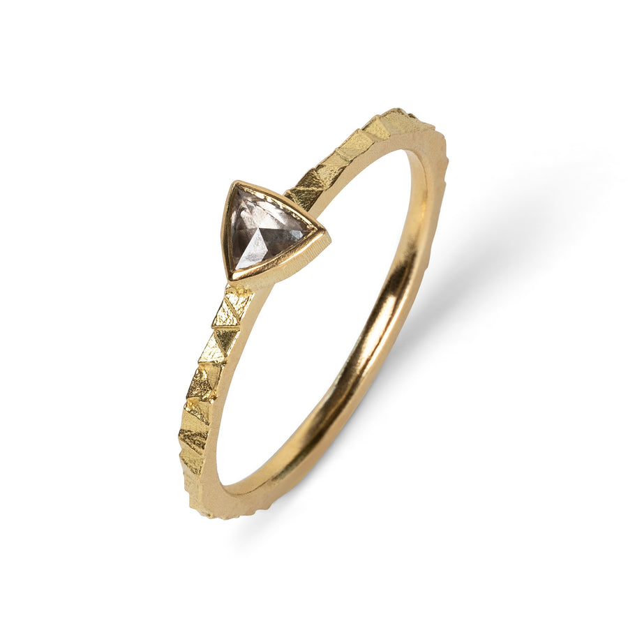 1.5mm Triangle band with 4mm triangular rosecut diamond