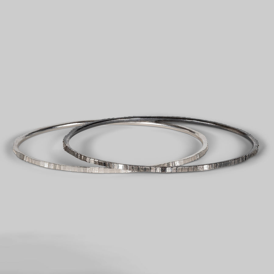 2mm Square bangle -Silver