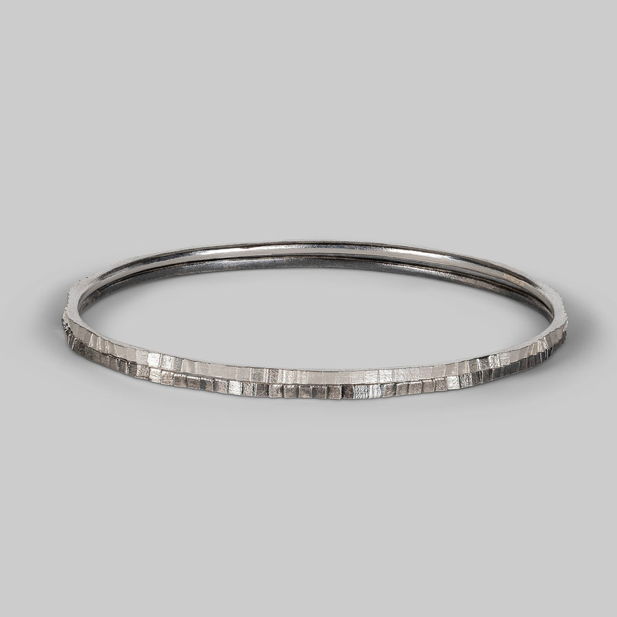 2mm Square bangle -Silver