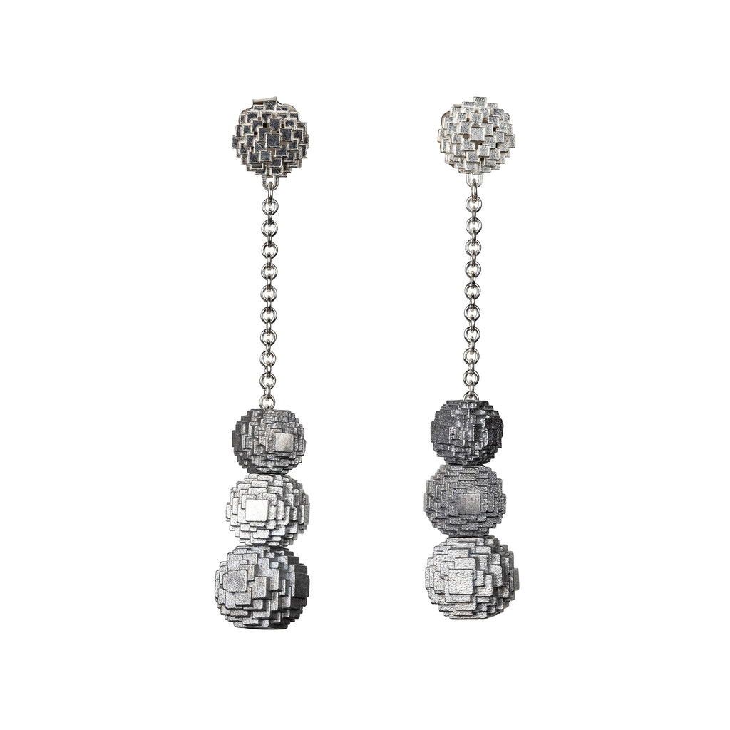 Three Mini Stuctural Sphere drop earings