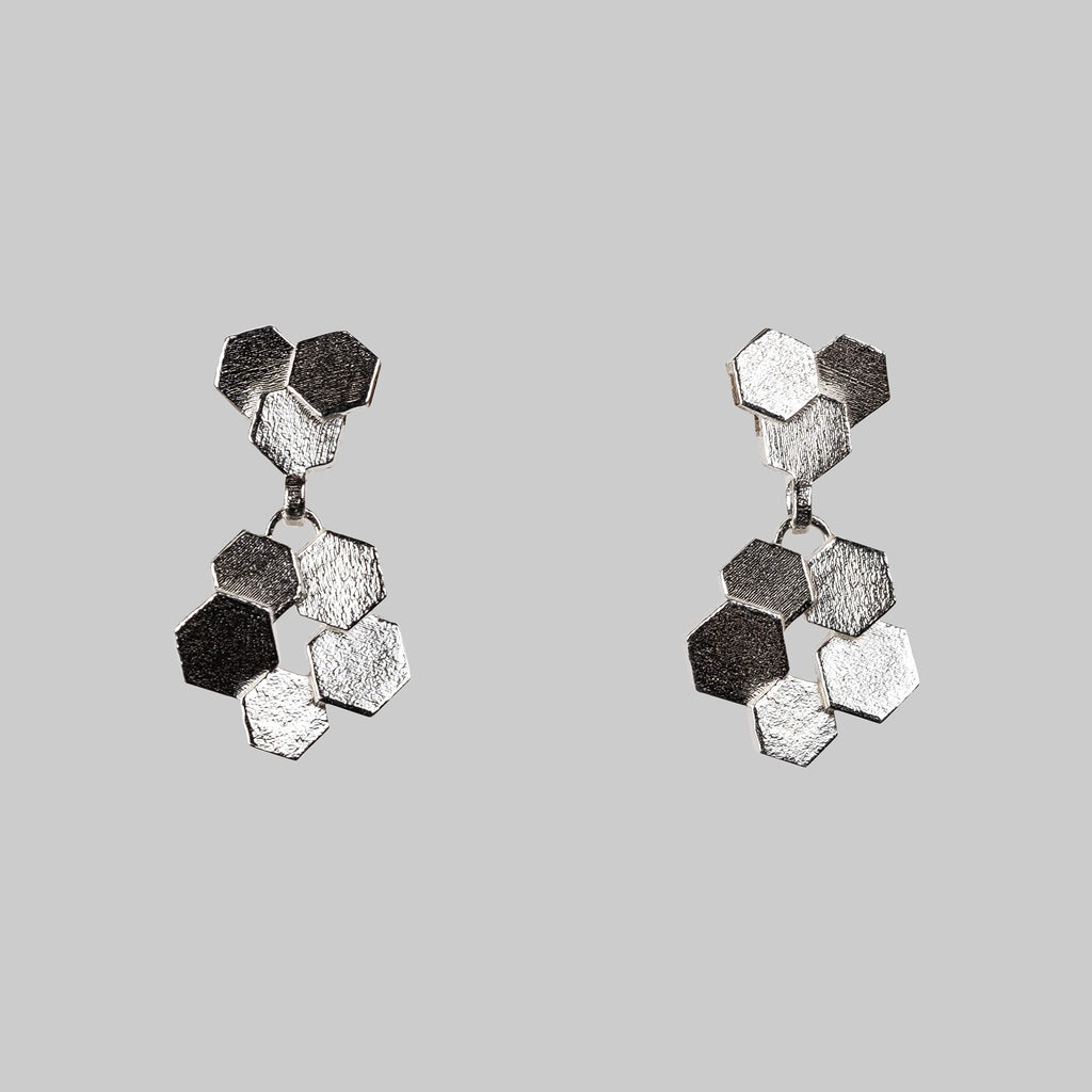 Chaos Hex studs and drop earrings