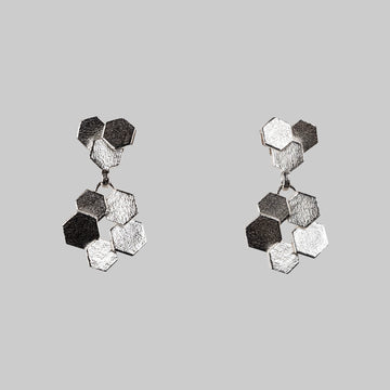 Chaos Hex studs and drop earrings