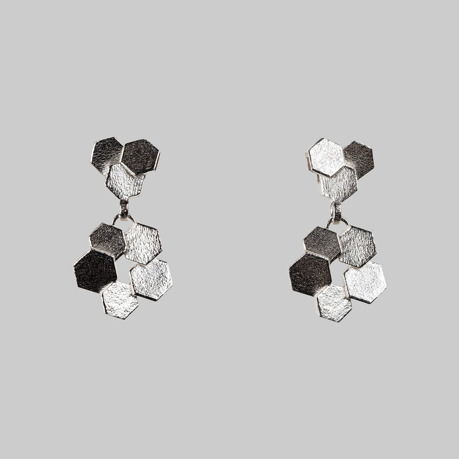 Chaos Hex studs and drop earrings