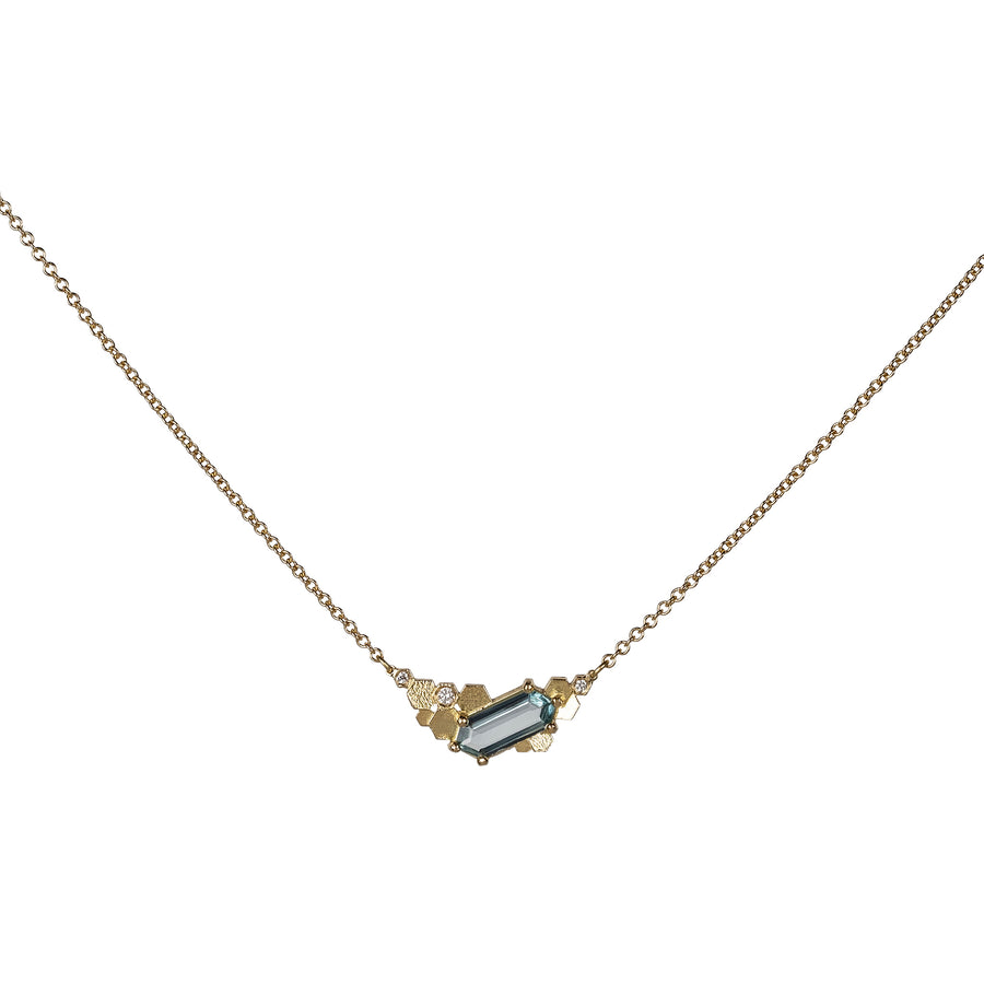 Jo Hayes Ward | Jewellery Designer London| Design led fine jewellery | Unique gems | aquamarine hex necklace