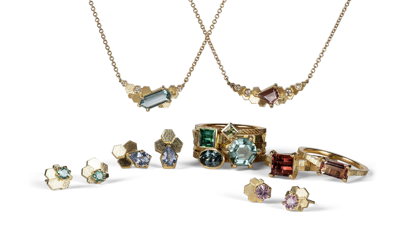 Jo Hayes Ward | Jewellery Designer London| Design led fine jewellery | coloured gems | Goldsmiths Fair 2023