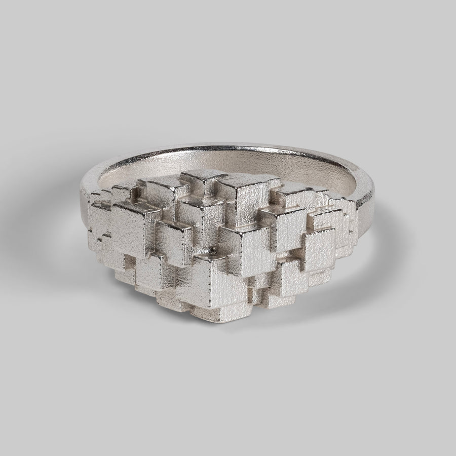 Cube Bombe Ring - Silver