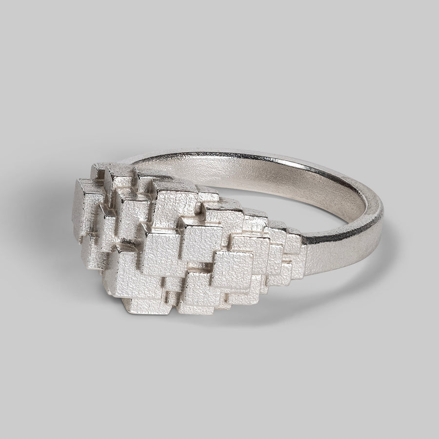 Cube Bombe Ring - Silver