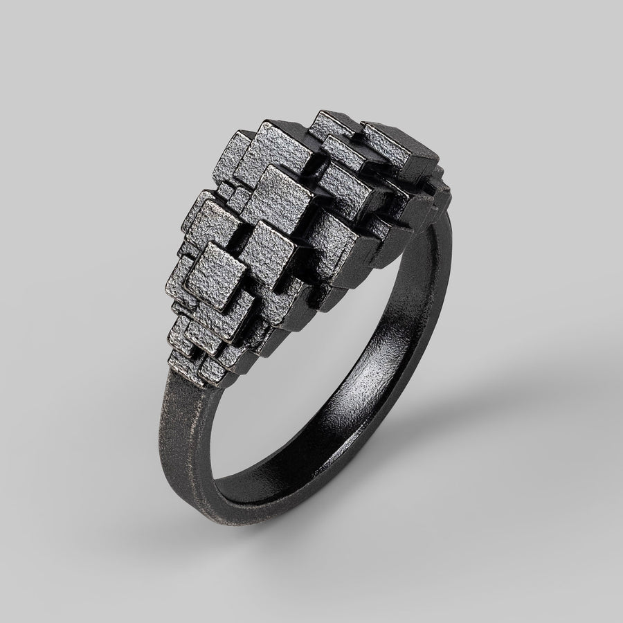 Cube Bombe Ring - Silver