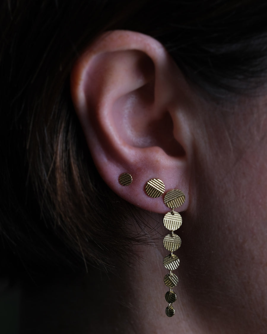 7 link contour disc drop earrings