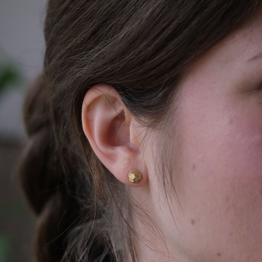 8mm Domed Contour Stud Earrings