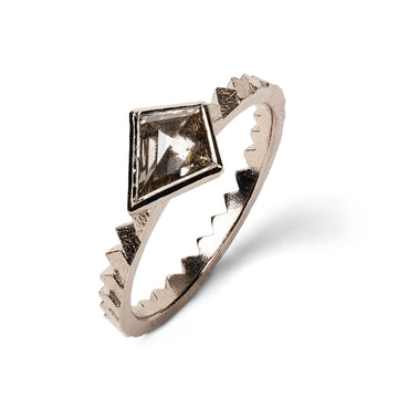 Half Parquet ring with Kite rosecut diamond