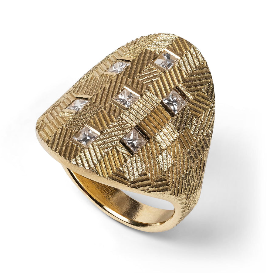 Large Contour Shield ring