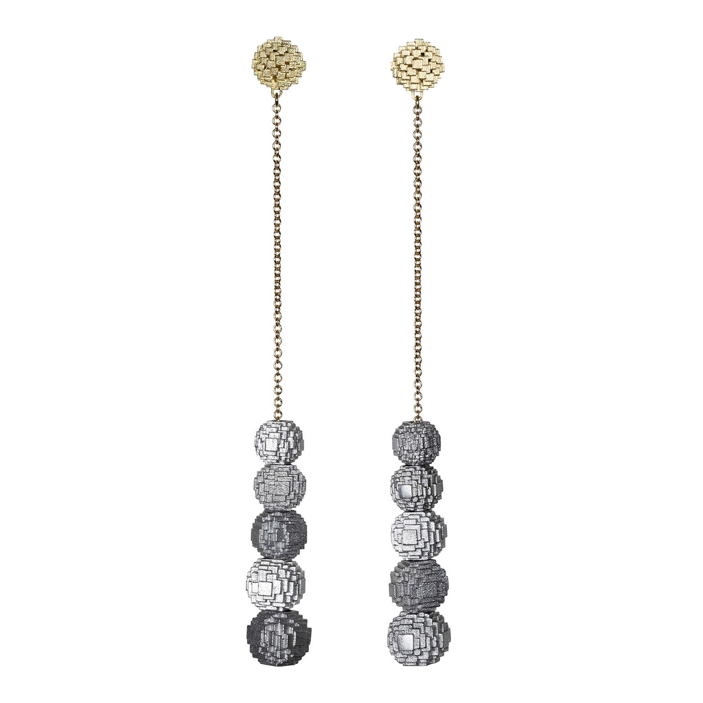 Long Mini Structural sphere earrings 