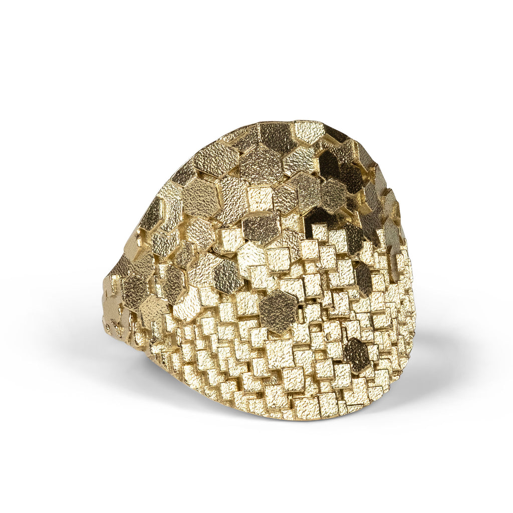 Medium Cube-Hex Shield ring