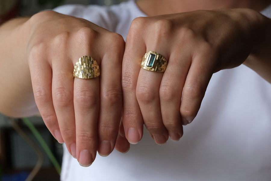 Medium Deco Shield ring