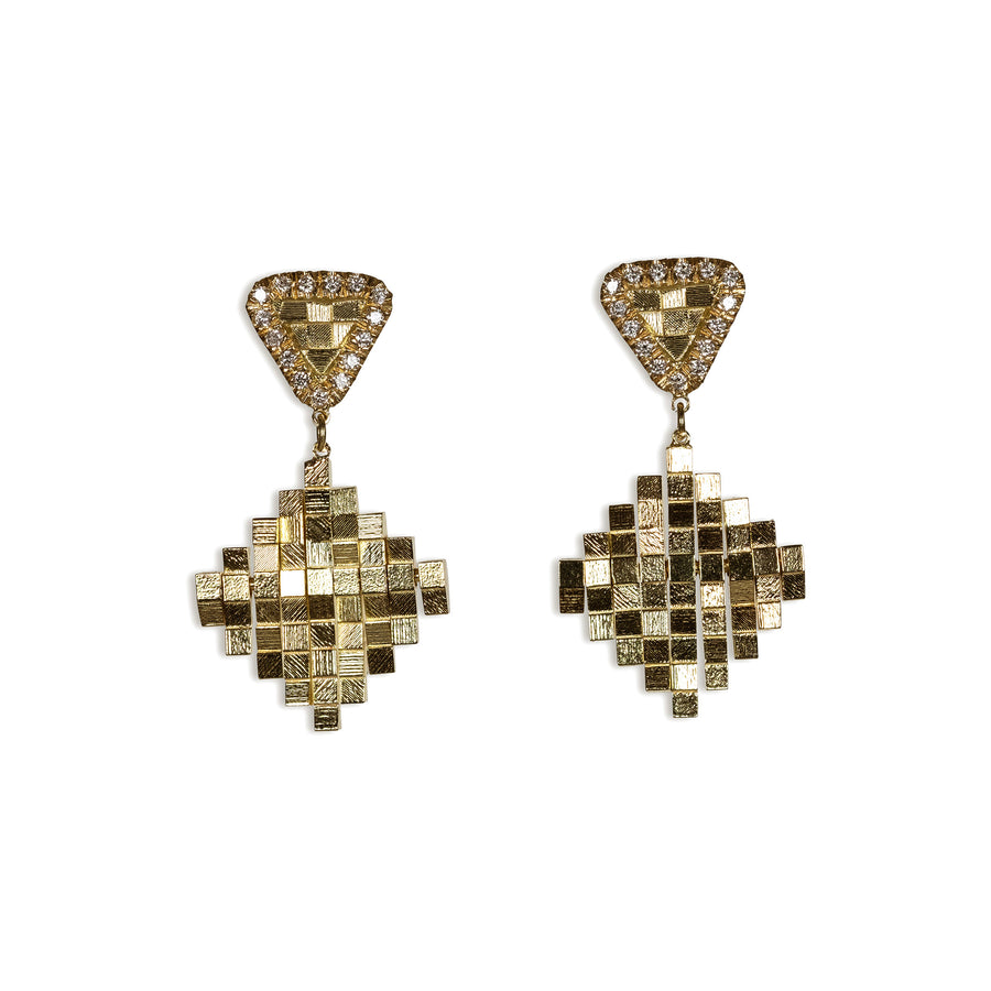 Medium diamond Stratus rain drop earrings