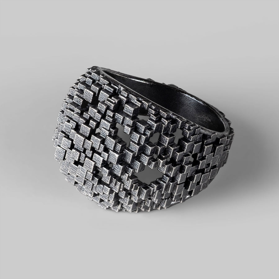 Random Oval ring - Silver