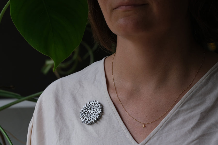 P2 Convex Brooch - Aluminium