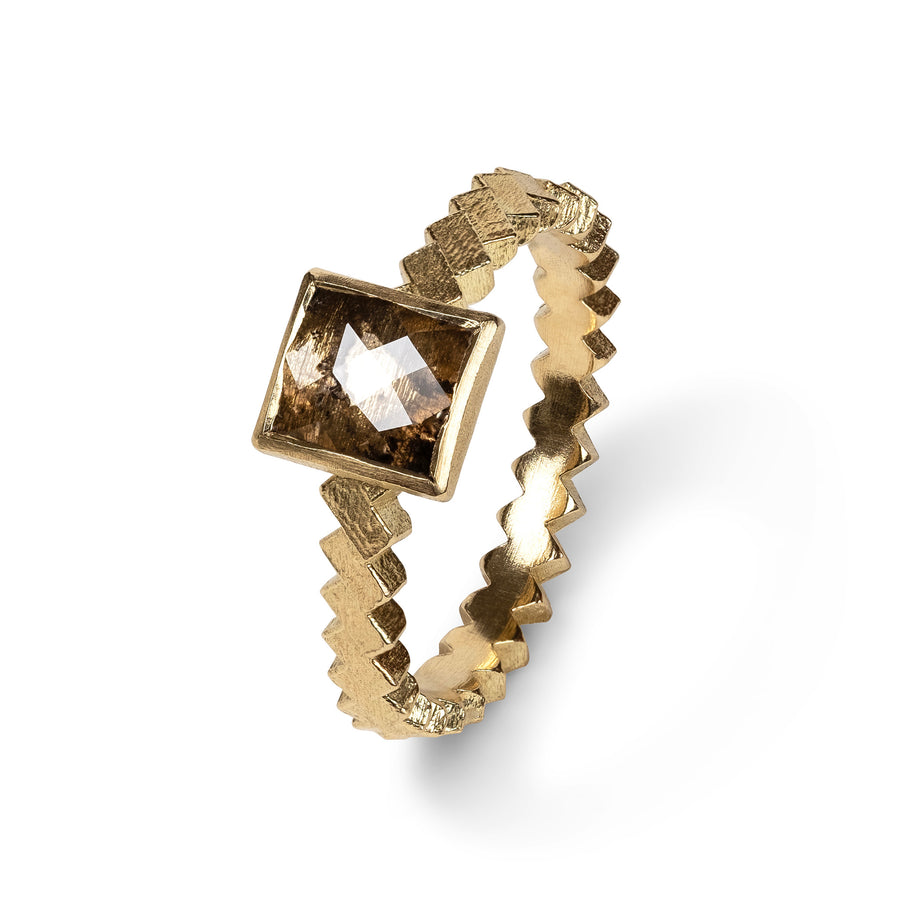 Single Parquet Checkerboard rosecut Diamond ring