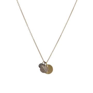 Tri-colour Contour Disc Cluster necklace