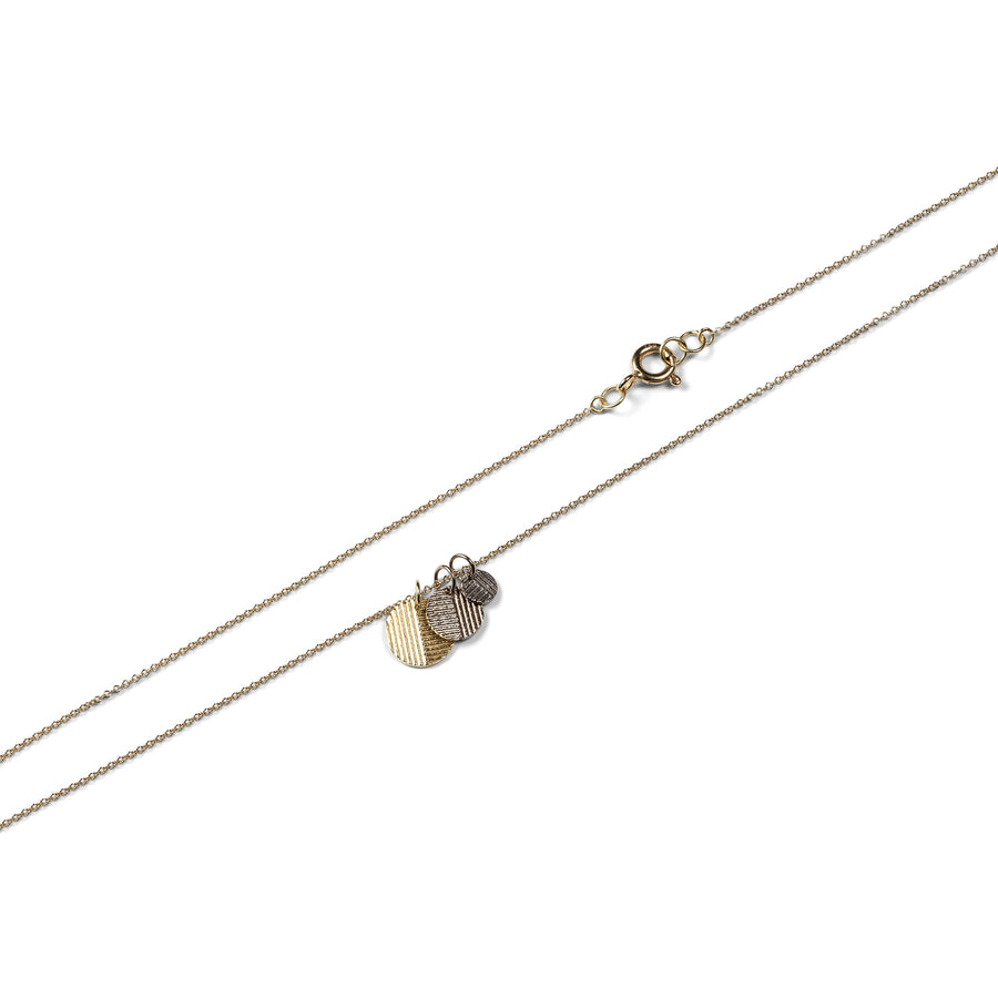 Tri-colour Contour Disc Cluster necklace