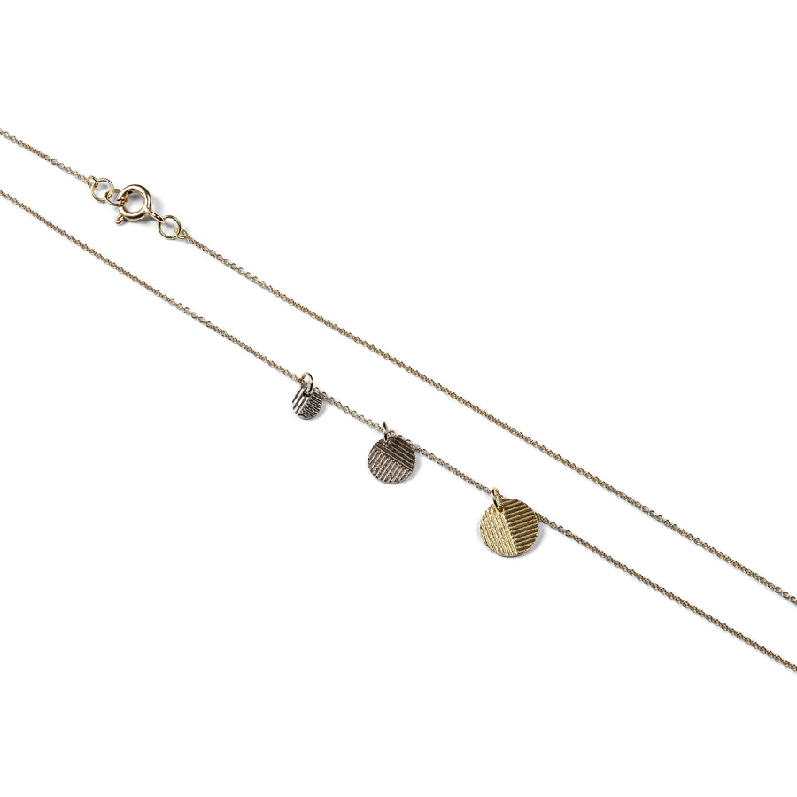 Tri-colour Contour Disc Cluster necklace