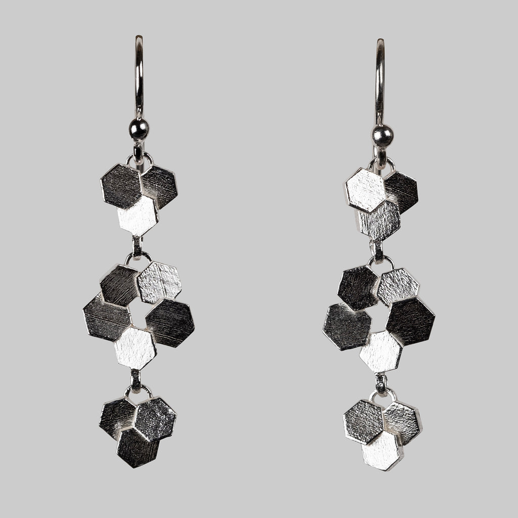Triple Chaos Hex Dangle Earrings