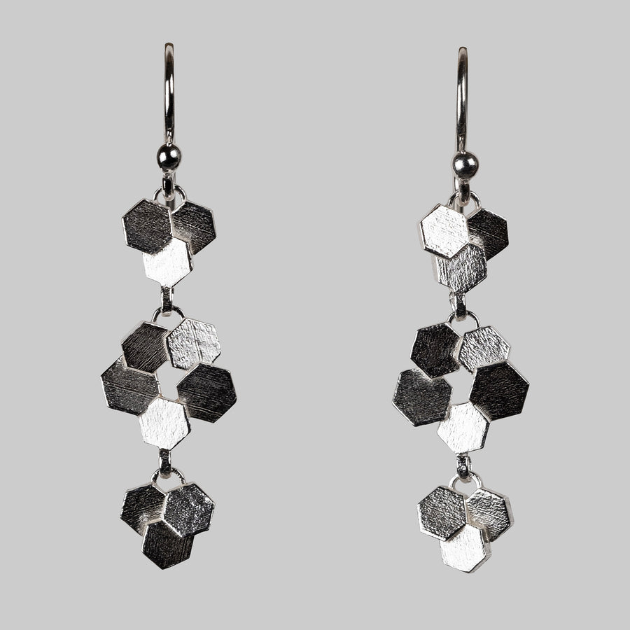 Triple Chaos Hex Dangle Earrings