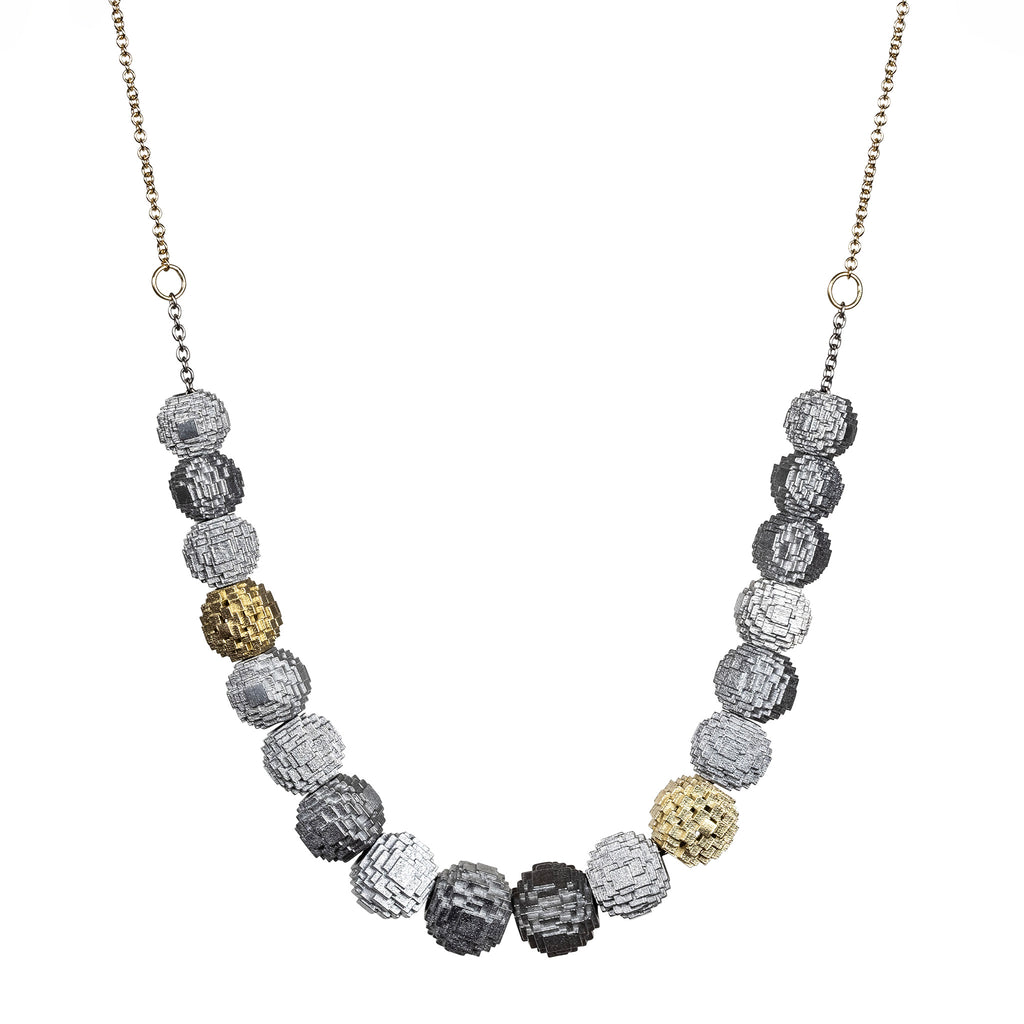 Two-tone Mini Structural sphere necklace 
