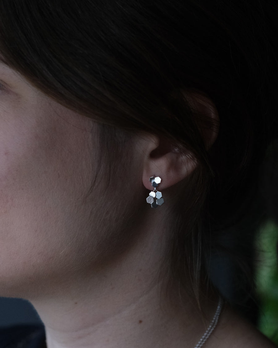 Chaos Hex studs and drop earrings