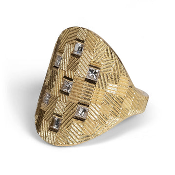 Large Contour Shield ring