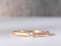 Single square band with princess cut diamond