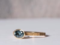 2mm Contour ring with 7x5mm Malawi Sapphire