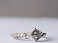 Half Parquet ring with Kite rosecut diamond