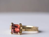 Double Square band with pixel cut pink tourmaline