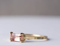 Single square band with shaded pink tourmaline