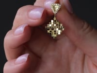 Medium diamond Stratus rain drop earrings