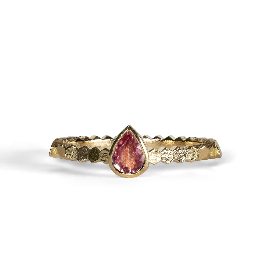 Jo Hayes Ward | Jewellery Designer London| Design led fine jewellery | Unique gems | Pink Spinel hex ring