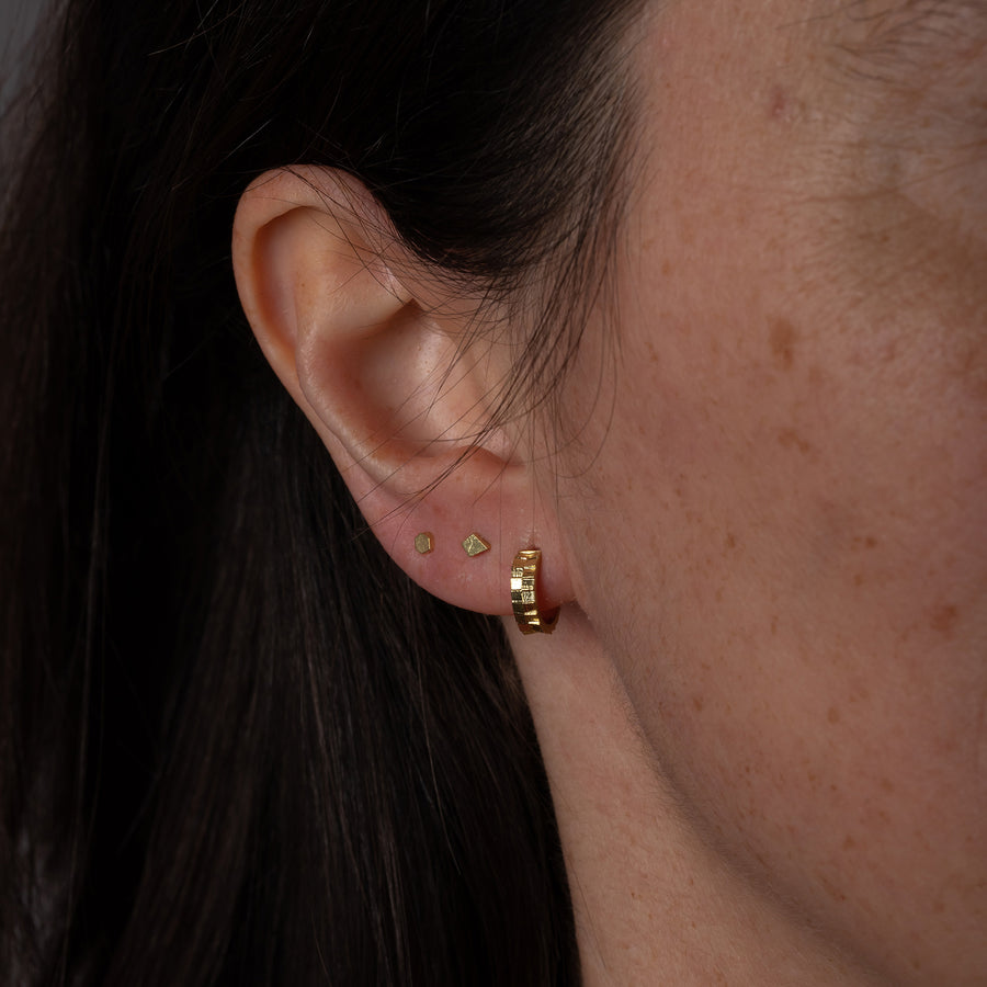 10mm double square hoop earrings
