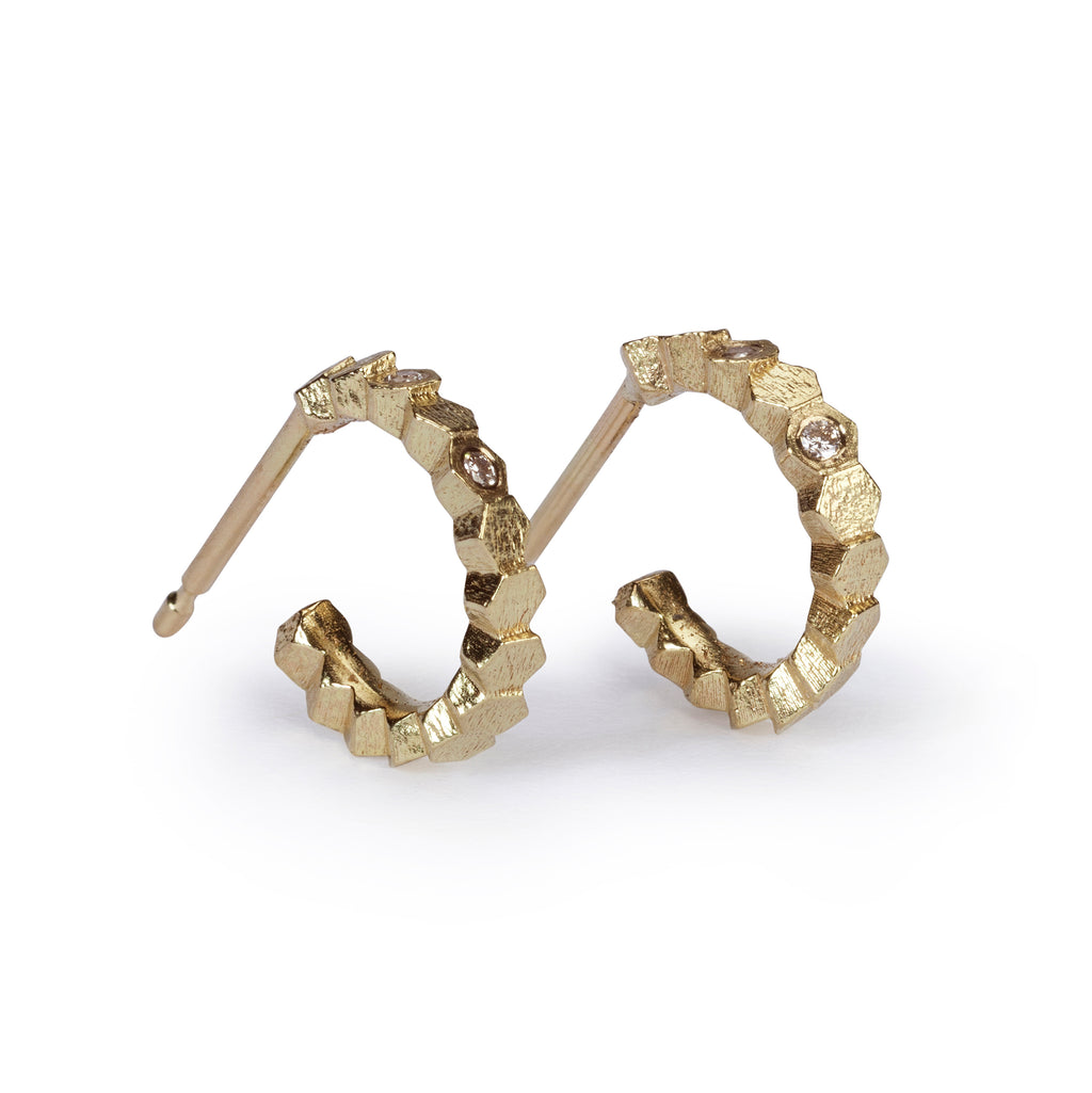 10mm Single Hex Hoop Earrings
