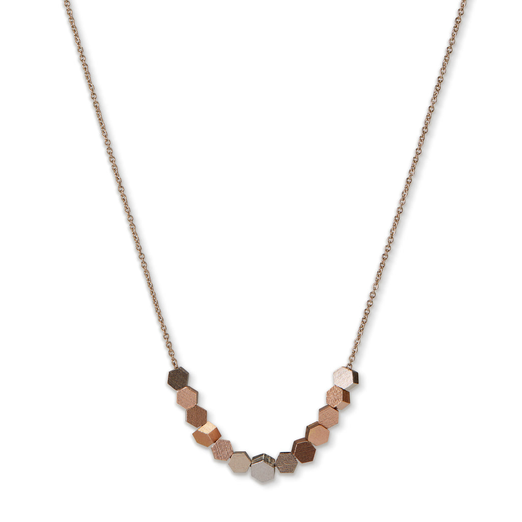 13 Chain hex bead necklace